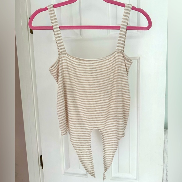 Caution To The Wind Stripe Tie-front tank - Picture 5 of 6